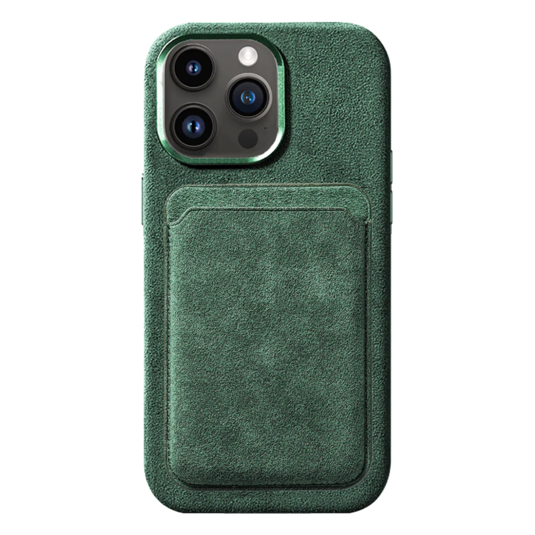 iPhone Alcantara Case + Magsafe Wallet - Midnight Green