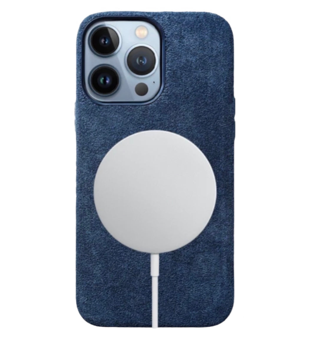 iPhone Alcantara Case + Magsafe Wallet - Ocean Blue